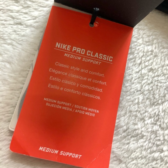 NWT Nike Black Sports Bra with White Logo - Picture 5 of 5